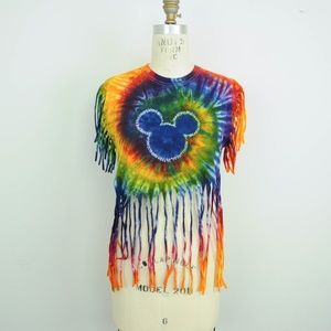 ❤️ 3/$29 DIY Tie Dye Mickey Mouse Fringe Top